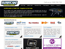 Tablet Screenshot of hurricaneautomotive.com.au